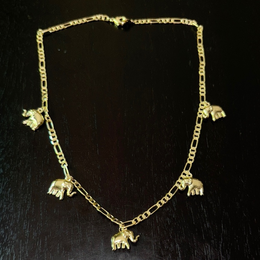 Gold plated Elephant Charm Necklace